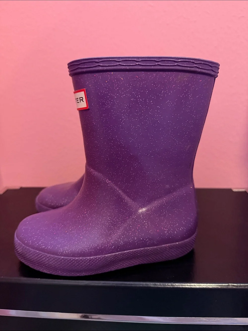 Hunter Kids Purple Glitter Rain Boots Toddler 6